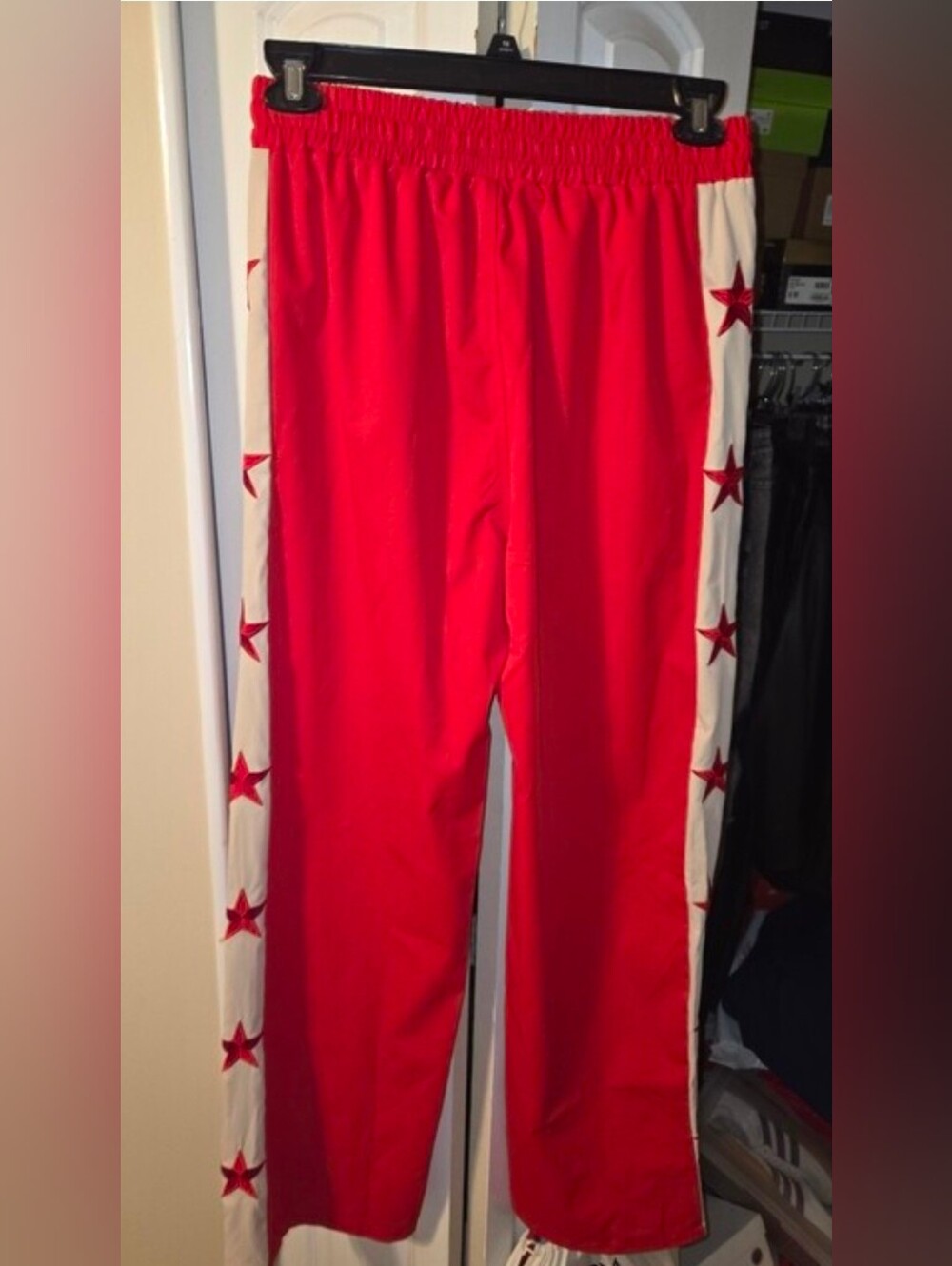 Red Drawstring Track Pants - Picture 2 of 5